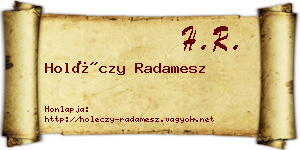 Holéczy Radamesz névjegykártya